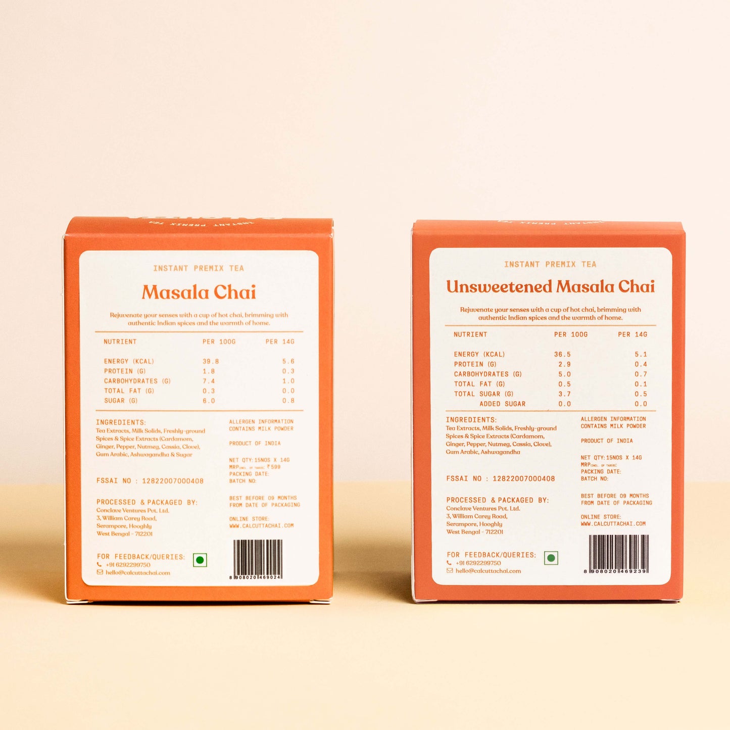 Masala Chai & Unsweetened Masala Chai