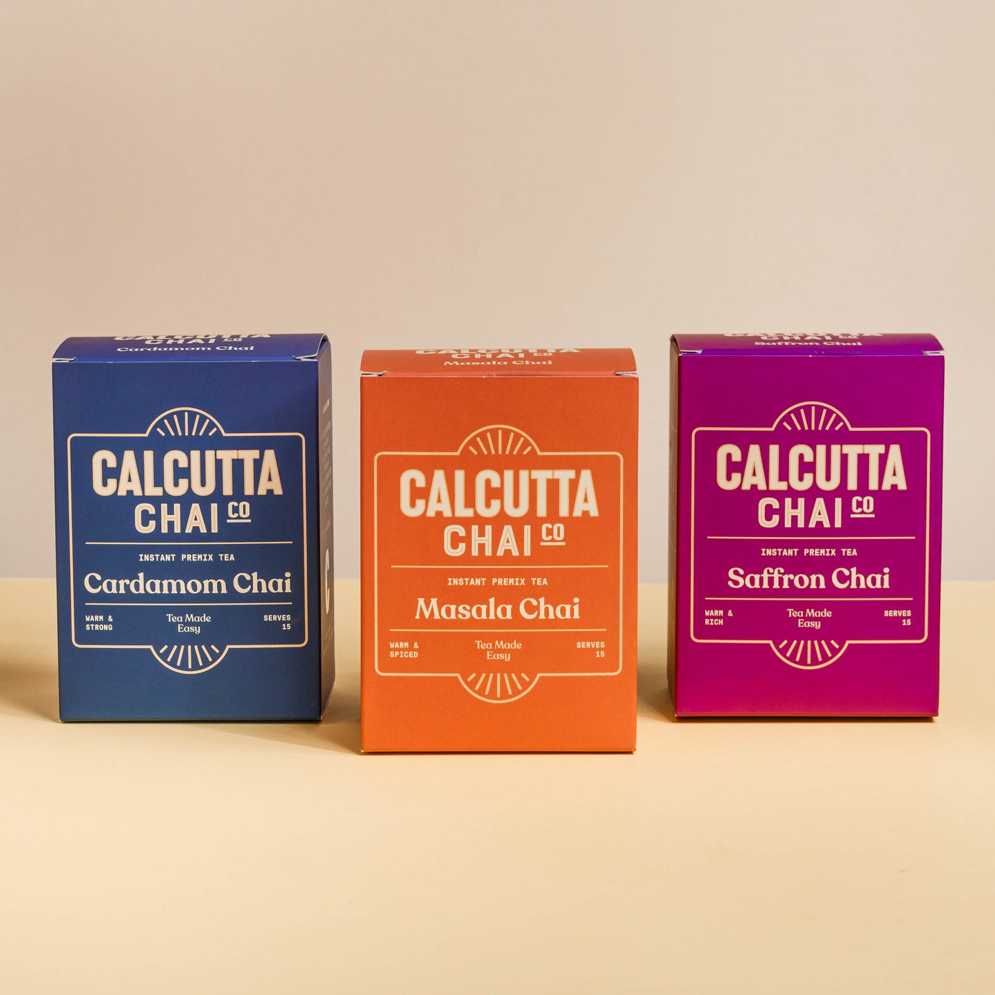 Masala Chai, Cardamom Chai & Saffron Chai